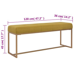 Banc 120 cm Moutarde Velours