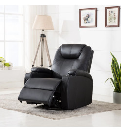 Fauteuil à bascule de massage Noir Similicuir