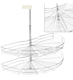 Panier à 2 niveaux métallique de cuisine 180 degrés 85x44x80 cm