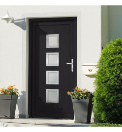 Porte d'entrée anthracite 108x208 cm PVC