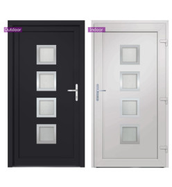 Porte d'entrée anthracite 108x208 cm PVC