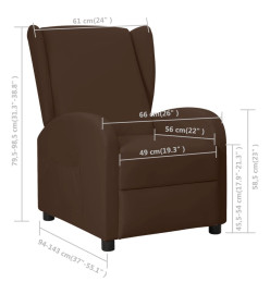 Fauteuil inclinable Marron Similicuir