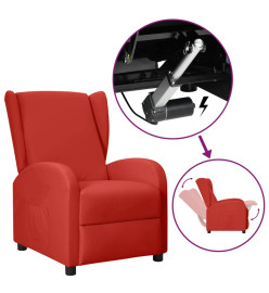 Fauteuil à oreilles rouge bordeaux similicuir