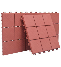 Carreaux de terrasse 10 pcs Rouge 30,5x30,5 cm Plastique