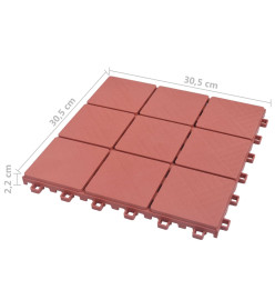 Carreaux de terrasse 10 pcs Rouge 30,5x30,5 cm Plastique