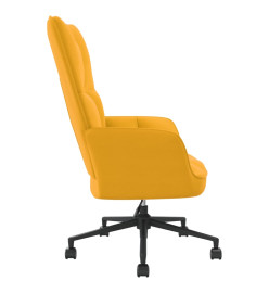 Chaise de relaxation Jaune moutarde Velours