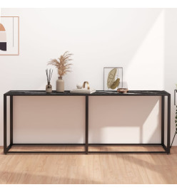Table console Marbre noir 200x35x75,5 cm Verre trempé
