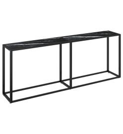 Table console Marbre noir 200x35x75,5 cm Verre trempé