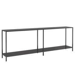 Table console Noir 220x35x75,5 cm Verre trempé