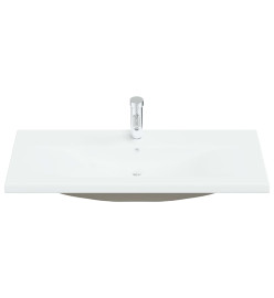 Lavabo encastré avec robinet 101x39x18 cm Céramique Blanc