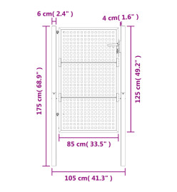 Portail de jardin anthracite 105x175 cm acier