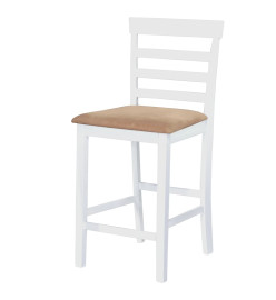 Set table et 4 chaises de bar en bois coloris blanc