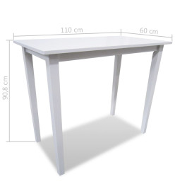 Set table et 4 chaises de bar en bois coloris blanc