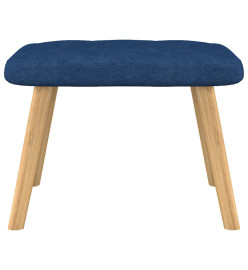 Chaise de relaxation avec tabouret Bleu Tissu