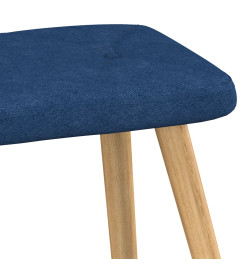 Chaise de relaxation avec tabouret Bleu Tissu