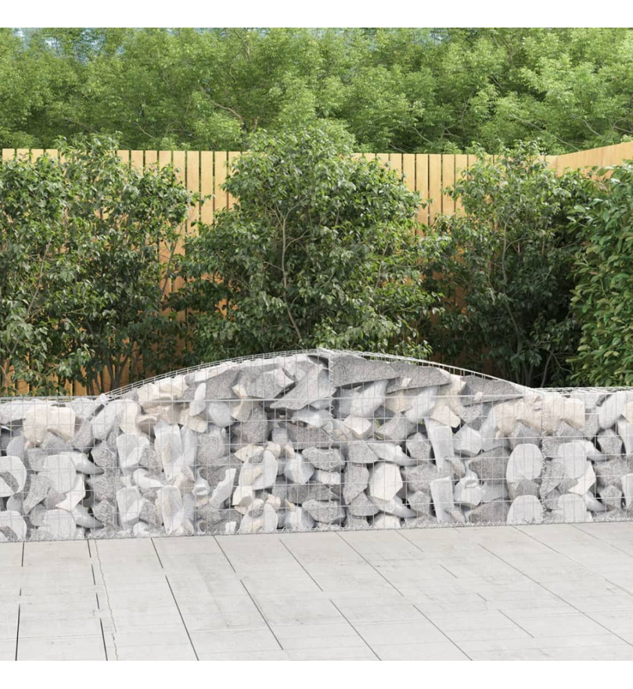 Paniers à gabions arqués 6 pcs 400x30x60/80 cm Fer galvanisé