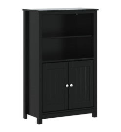 Armoire de salle de bain BERG noir 69,5x34x110 cm pin massif