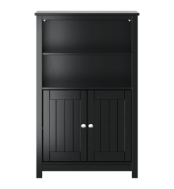 Armoire de salle de bain BERG noir 69,5x34x110 cm pin massif