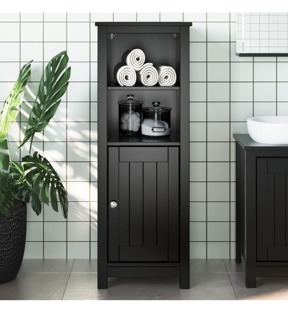 Armoire de salle de bain BERG noir 40x34x110 cm pin massif