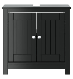 Meuble de salle de bain BERG noir 60x34x59 cm bois pin massif