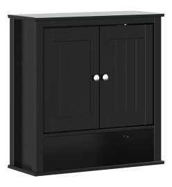 Armoire murale de salle de bain BERG noir bois massif