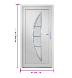 Porte d'entrée Blanc 98x208 cm PVC