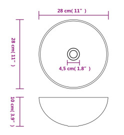 Lavabo de salle de bain Céramique Vert foncé Rond