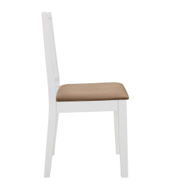 Chaises à manger avec coussins lot de 4 blanc bois solide