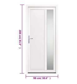 Porte d'entrée Blanc 98x208 cm PVC