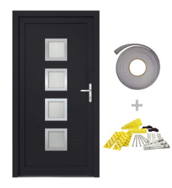 Porte d'entrée anthracite 98x208 cm PVC