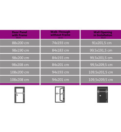 Porte d'entrée anthracite 108x208 cm PVC