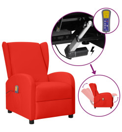 Fauteuil de massage à oreilles rouge similicuir