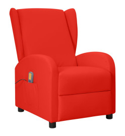 Fauteuil de massage à oreilles rouge similicuir