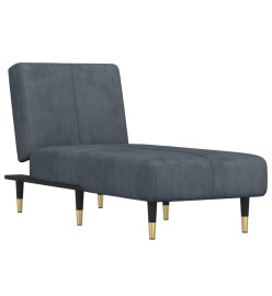 Chaise longue gris foncé velours