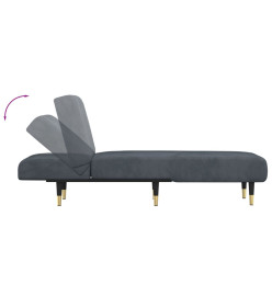 Chaise longue gris foncé velours