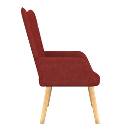 Chaise de relaxation avec tabouret Rouge bordeaux Tissu