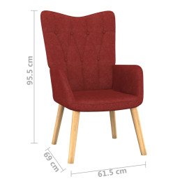 Chaise de relaxation avec tabouret Rouge bordeaux Tissu