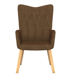 Chaise de relaxation avec tabouret Marron Tissu