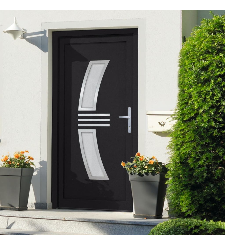 Porte d'entrée anthracite 108x208 cm PVC