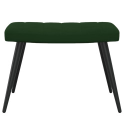 Chaise de relaxation avec repose-pied Vert foncé Velours