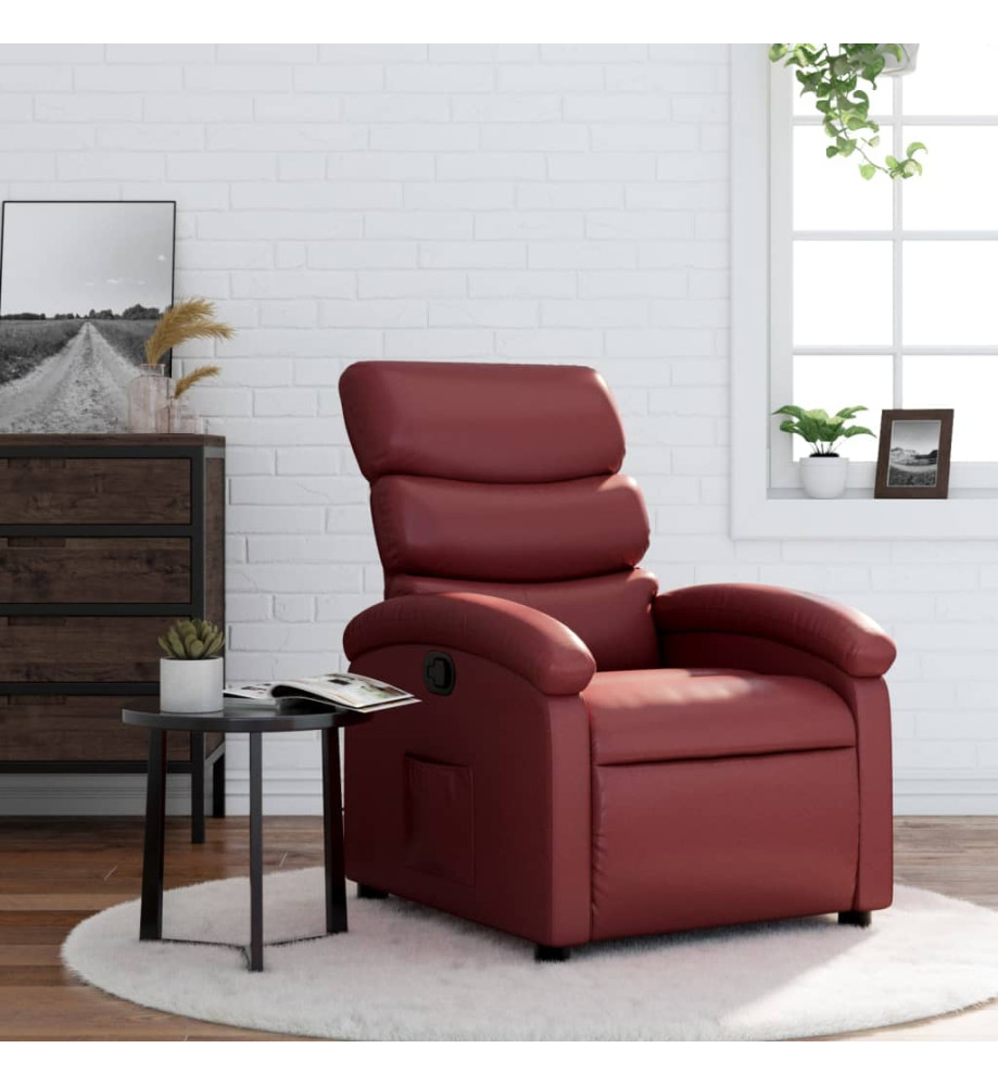 Fauteuil inclinable Rouge bordeaux Similicuir