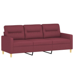 Ensemble de canapés 4 pcs avec coussins rouge bordeaux tissu