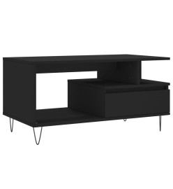 Table basse Noir 90x49x45 cm Bois d'ingénierie
