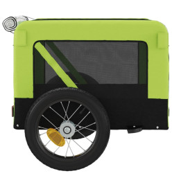 Remorque de vélo pour chien vert et noir tissu oxford et fer