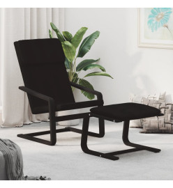 Chaise de relaxation avec repose-pied Noir Tissu