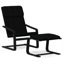 Chaise de relaxation avec repose-pied Noir Tissu