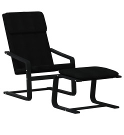 Chaise de relaxation avec repose-pied Noir Tissu