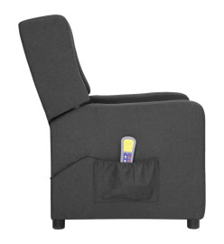 Fauteuil de massage inclinable Gris foncé Tissu