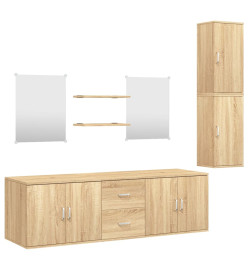 Ensemble de meubles salle de bain 7 pcs chêne bois d'ingénierie