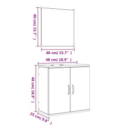 Ensemble de meubles salle de bain 2 pcs chêne bois d'ingénierie